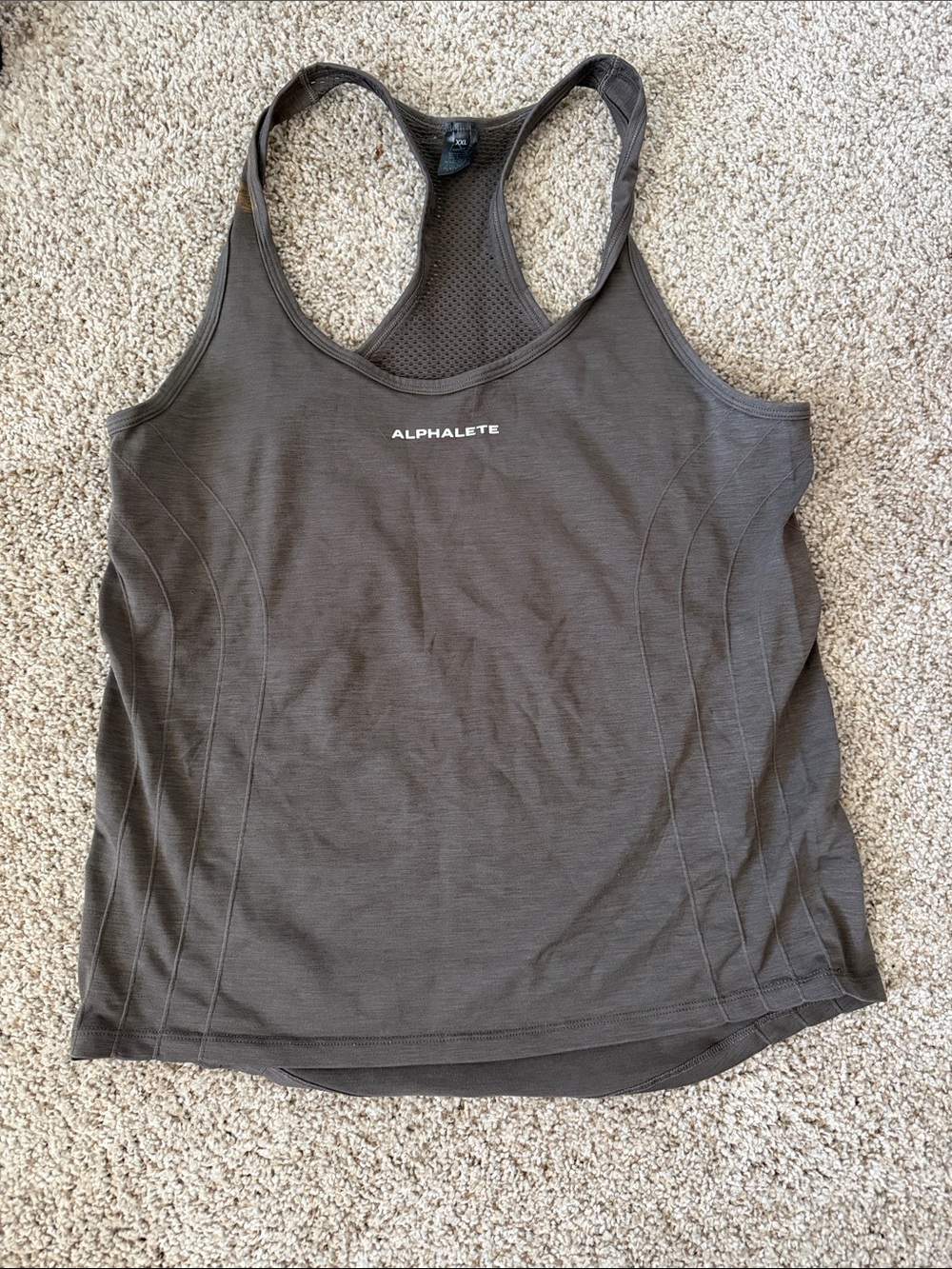 Alphalete Women's Charcoal Racerback Mesh-Back Tank
